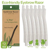 12 Pcs/Box Wheat Straw Face Eyebrow Razor for Women,Facial Dermaplane Razor,Biodegradable Dermaplaning Tool with Precision Cover